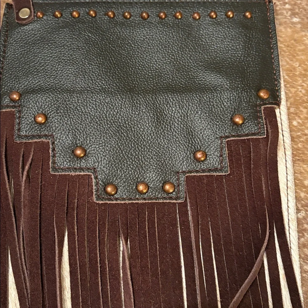 Brown and Cream Western Fringe Stocking